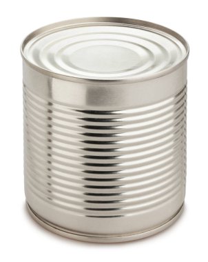 Boş metal yiyecekler izole edilmiş.