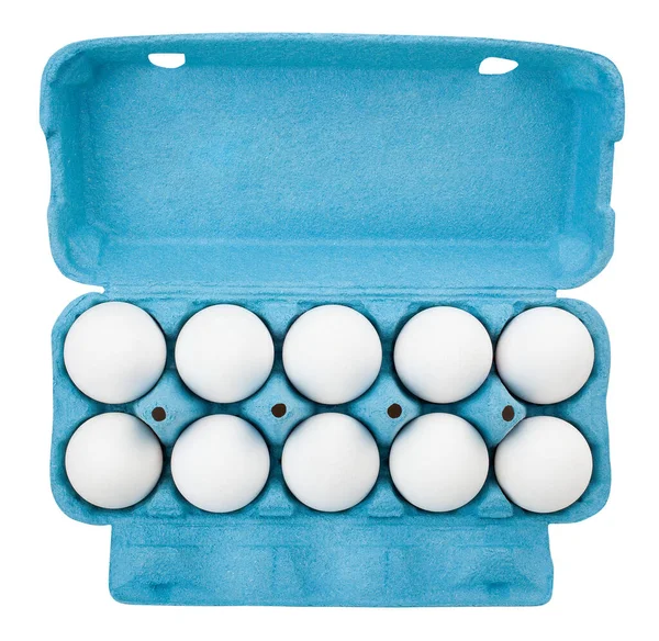 Eggs Package Path Isolated Top View — Stock Photo, Image