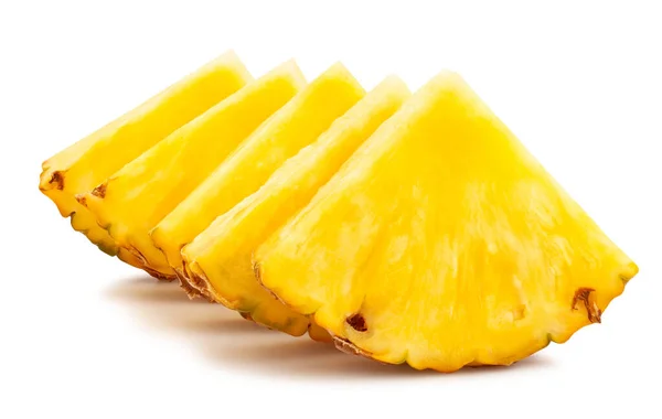 Gesneden Ananas Pad Geïsoleerd Wit — Stockfoto