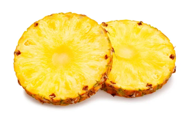 Geschnittene Ananas Pfad Isoliert Auf Weiß — Stockfoto