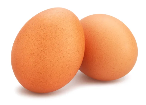 Trayectoria Huevos Marrones Aislados Blanco —  Fotos de Stock