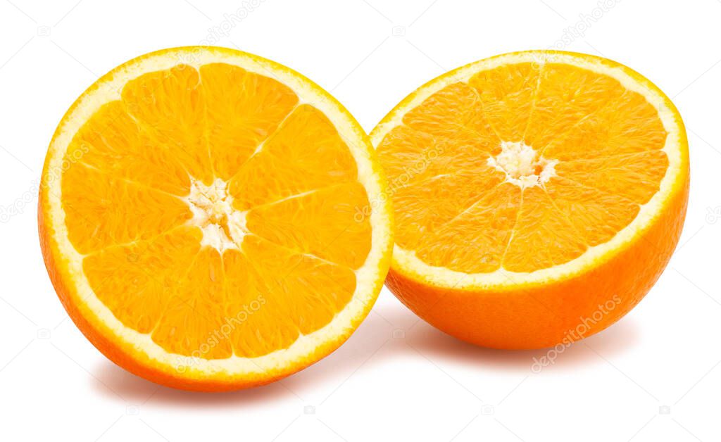 sliced orange fruit path isolated