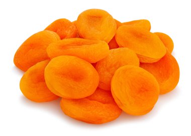 Kurumuş kayısı yolu beyazda izole edilmiş.