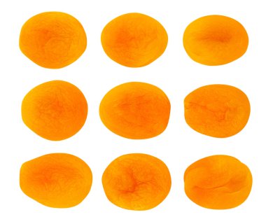 Kurumuş kayısı yolu beyazda izole edilmiş.