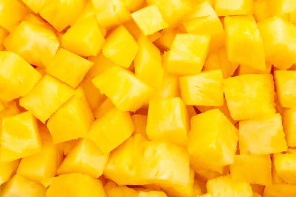 Krájené Ananas Kostky Textury Pozadí — Stock fotografie