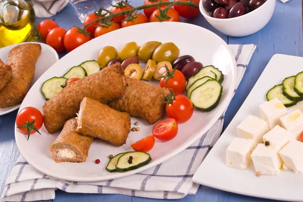 접시에 Bifteki 그리스 미트볼 — 스톡 사진