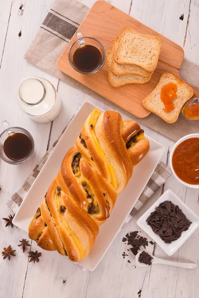 Brioche Chocolate Chips — Stock Photo, Image