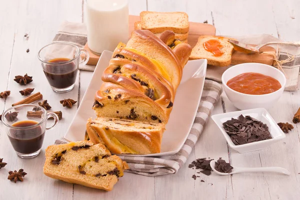 Brioche Chocolate Chips — Stock Photo, Image