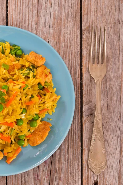 Nasi Goreng Wooden Table — Stock Photo, Image