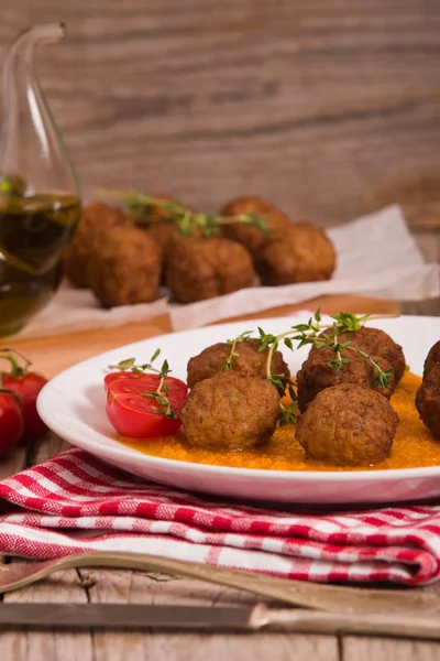 Polpette Con Zuppa Carote — Foto Stock