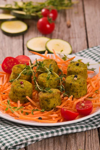 Vegetarian Meatballs White Dish — Stock Photo, Image