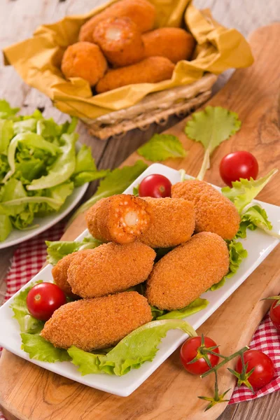 Suppli Polpette Riso Fritte Italiane — Foto Stock