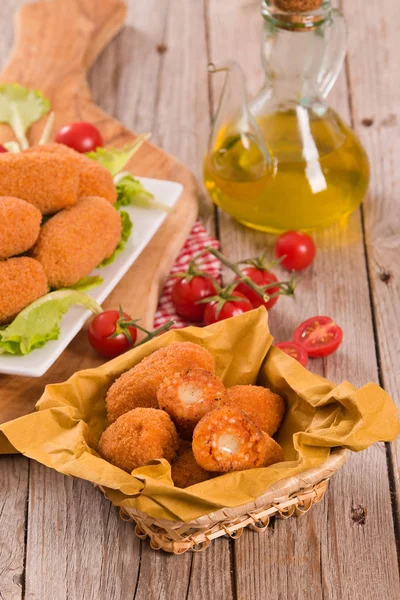 Suppli Italienisch Gebratene Reisbällchen — Stockfoto