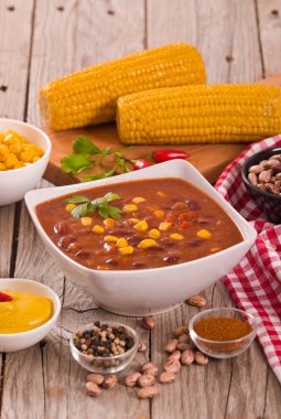 Sığır eti biber ahşap tablo.