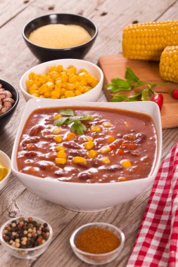 Sığır eti biber ahşap tablo.