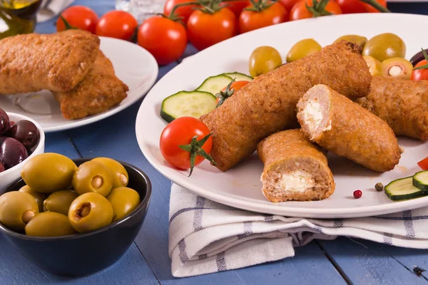 Bifteki Griekse Gehaktballen Witte Schotel — Stockfoto