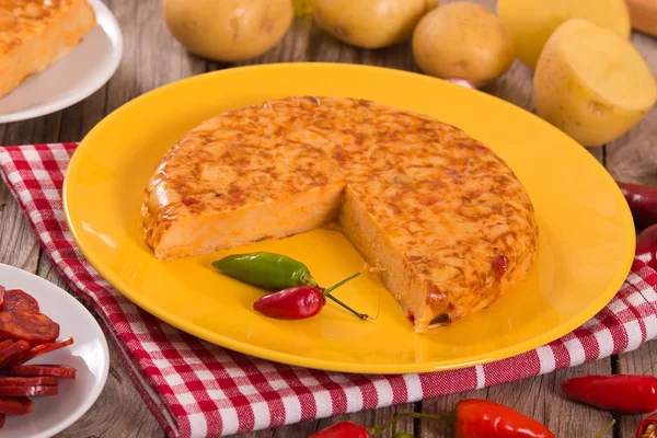 Spanish Omelette Chorizo — Stock Photo, Image