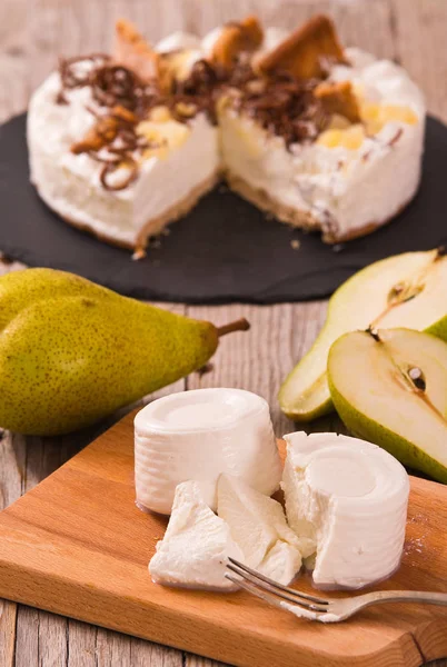 Ricotta Pear Cheesecake — Stock Photo, Image