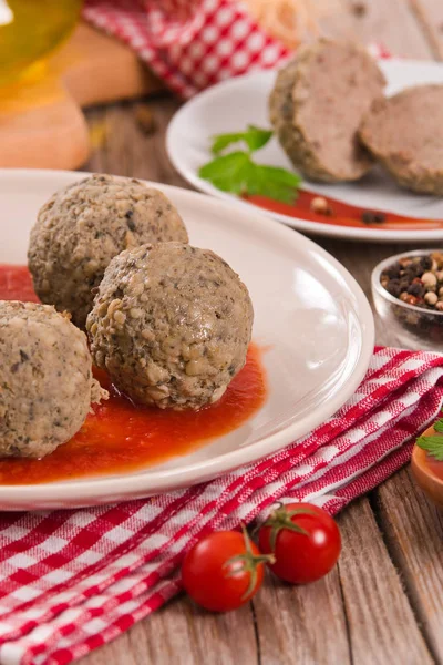 Boulettes Viande Avec Sauce Tomate — Photo