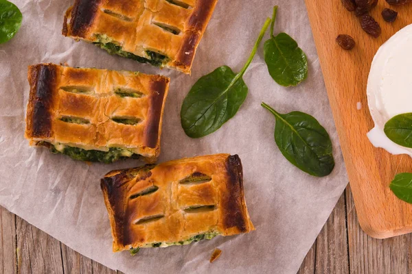 Pie Spinach Ricotta Cheese — Stock Photo, Image