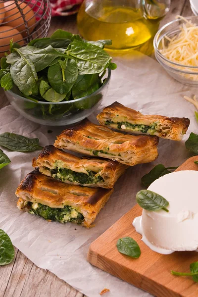 Pie Spinach Ricotta Cheese — Stock Photo, Image
