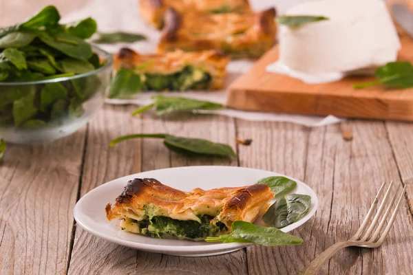 Torta Com Espinafre Queijo Ricota — Fotografia de Stock