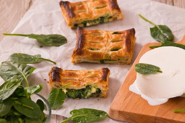 Pie Spinach Ricotta Cheese — Stock Photo, Image