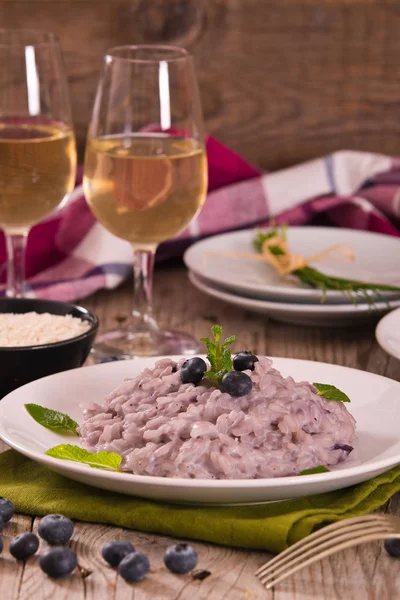 Blueberry Risotto Mascarpone — Stock Photo, Image