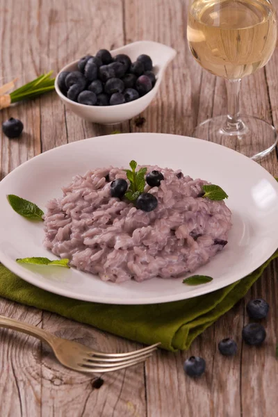 Blueberry Risotto Mascarpone — Stock Photo, Image