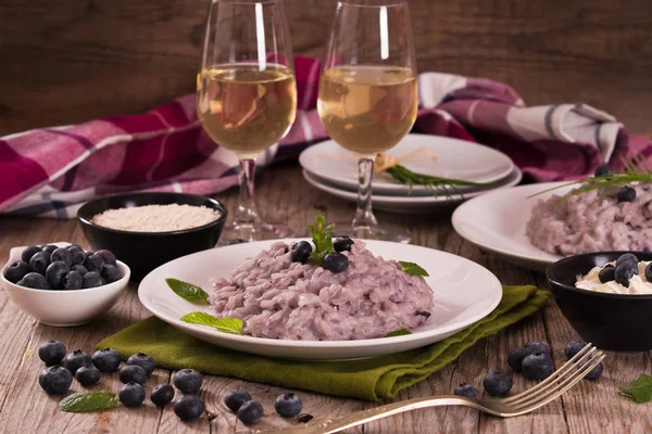 Risoto Mirtilo Com Mascarpone — Fotografia de Stock