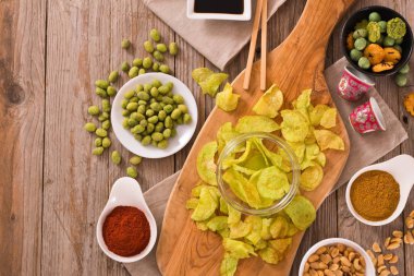 Wasabi lezzet patates cips.