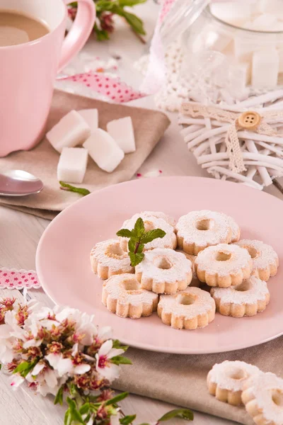 Galletas Canestrelli Con Capuchino —  Fotos de Stock