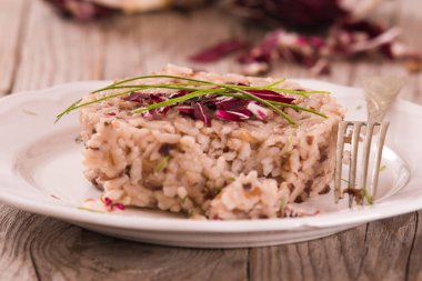 Kırmızı Turpla risotto.