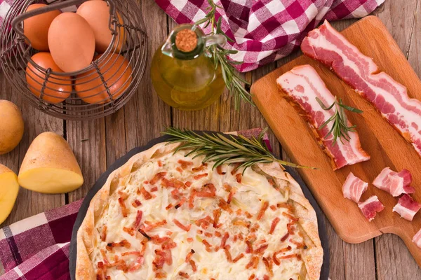 Crostata Formaggio Pancetta — Foto Stock