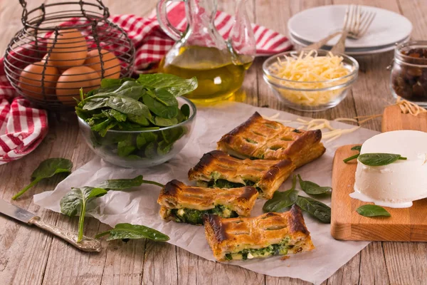 Pie Spinach Ricotta Cheese — Stock Photo, Image