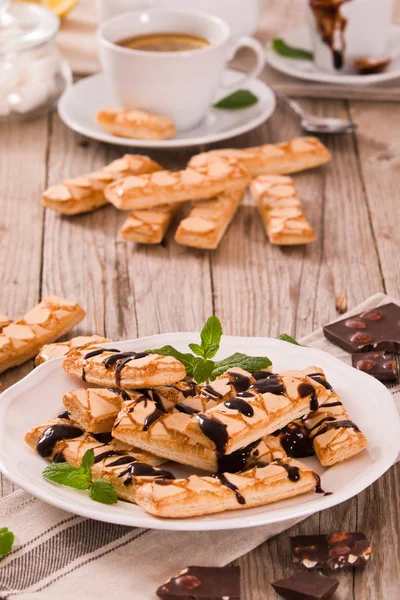 Puff Pastry Cookies White Dish — Stock Photo, Image