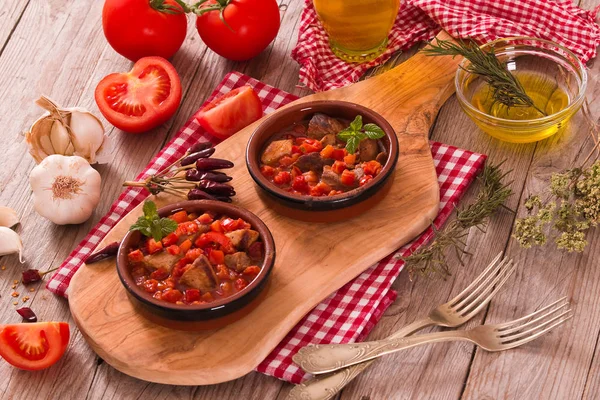 Lomo Cerdo Marinado Salsa Tomate — Foto de Stock