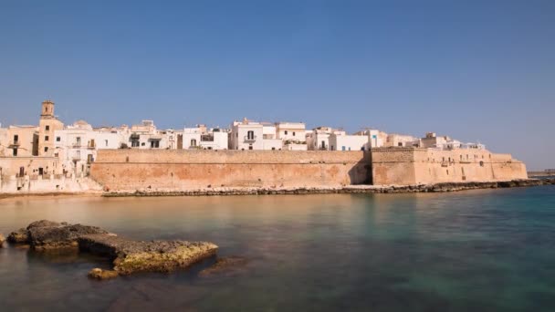 Panoramatický Pohled Monopoli Puglia Itálie Time Lapse — Stock video