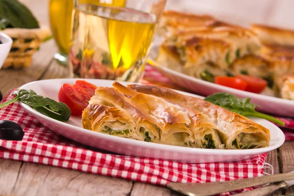 Spanakopita Grekisk Spenatpaj — Stockfoto