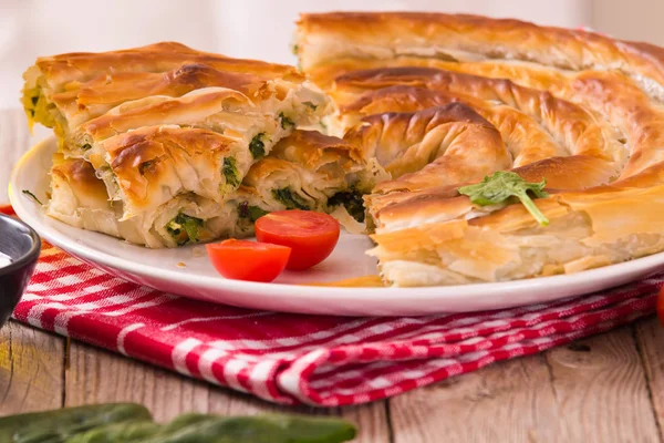 Spanakopita Torta Espinafre Grego — Fotografia de Stock