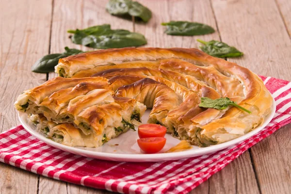 Spanakopita Griekse Spinazie Taart — Stockfoto