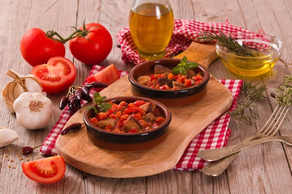 Lombo Maiale Marinato Salsa Pomodoro — Foto Stock