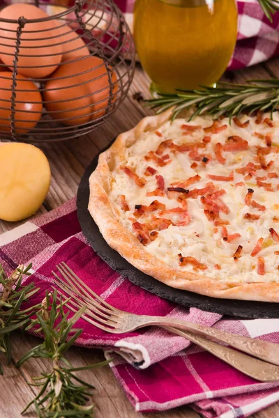 Cheese Bacon Tart — Stock Photo, Image