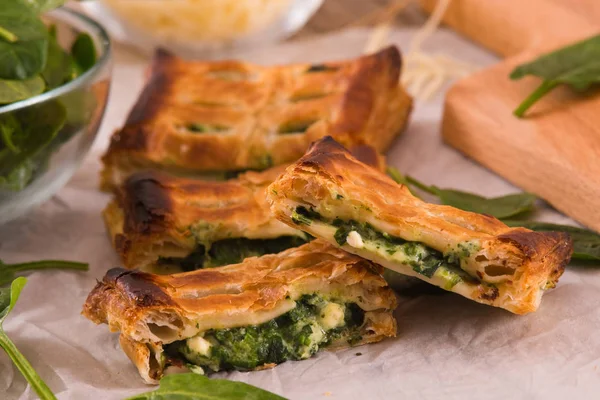 Pie Spinach Ricotta Cheese — Stock Photo, Image