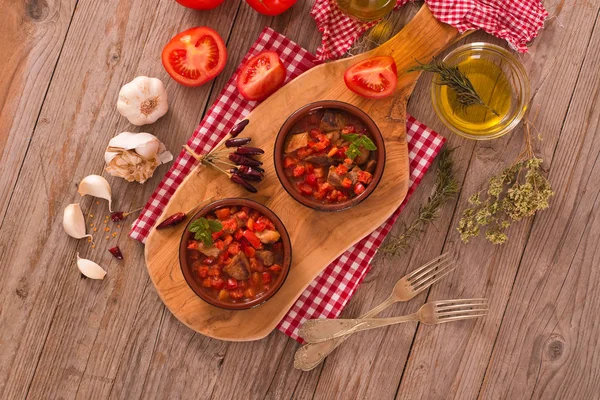 Lombo Porco Marinado Molho Tomate — Fotografia de Stock