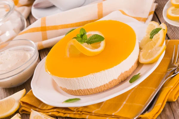 Citron Mascarpone Cheesecake - Stock-foto