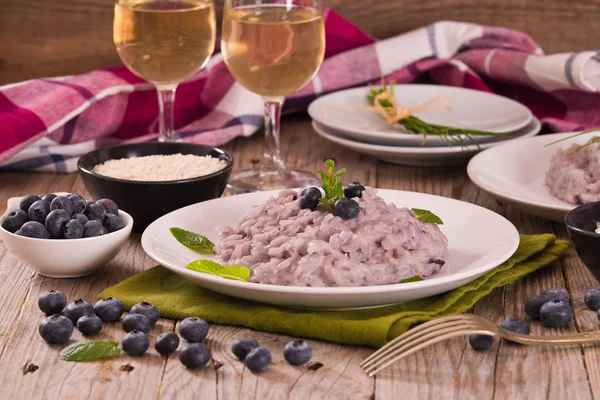 Risoto Mirtilo Com Mascarpone — Fotografia de Stock