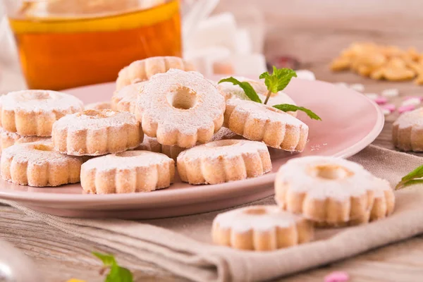 Canestrelli Biscuits Icing Sugar — Stock Photo, Image
