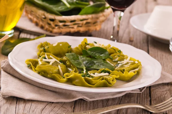 Spinach Ravioli Ricotta Cheese Filling — Stock Photo, Image