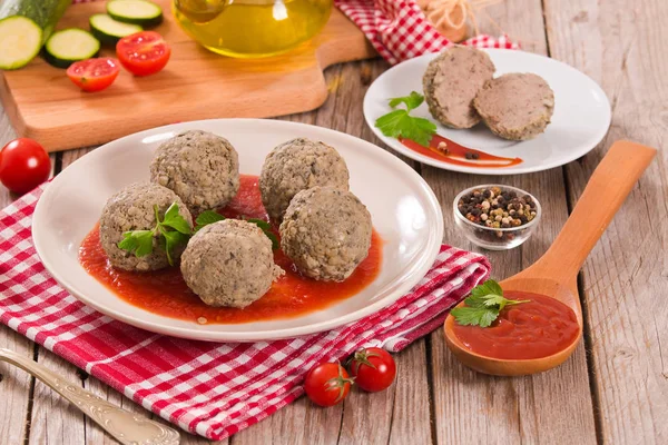 Boulettes Viande Avec Sauce Tomate — Photo